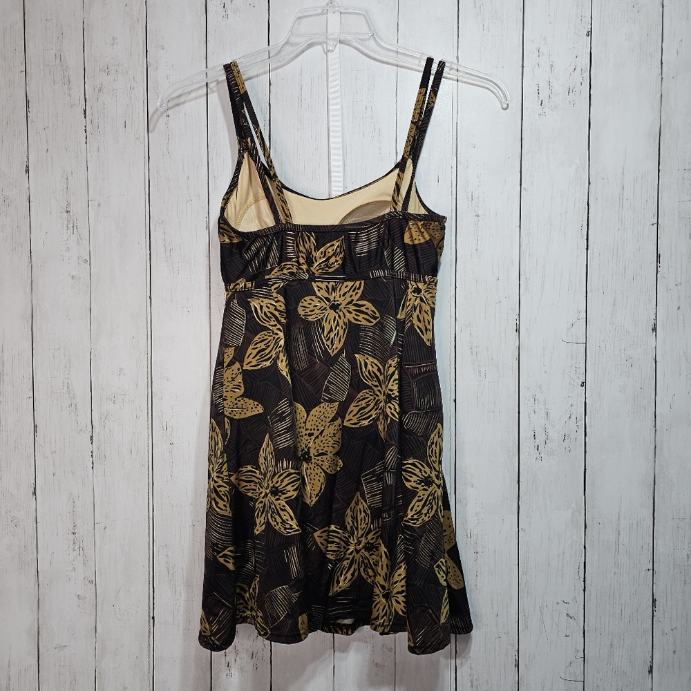 Beach Belle Swimwear Women's Pasadena Swimsuit Swim Dress Size 14 Brown Gold. - Picture 5 of 8